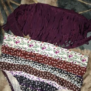 Purple Floral Bathing Suit